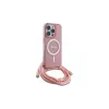 Guess GUHMP16LHCTSGNSP iPhone 16 Pro 6,3 inch Rosa capa rígida Crossbody Cord Script MagSafe