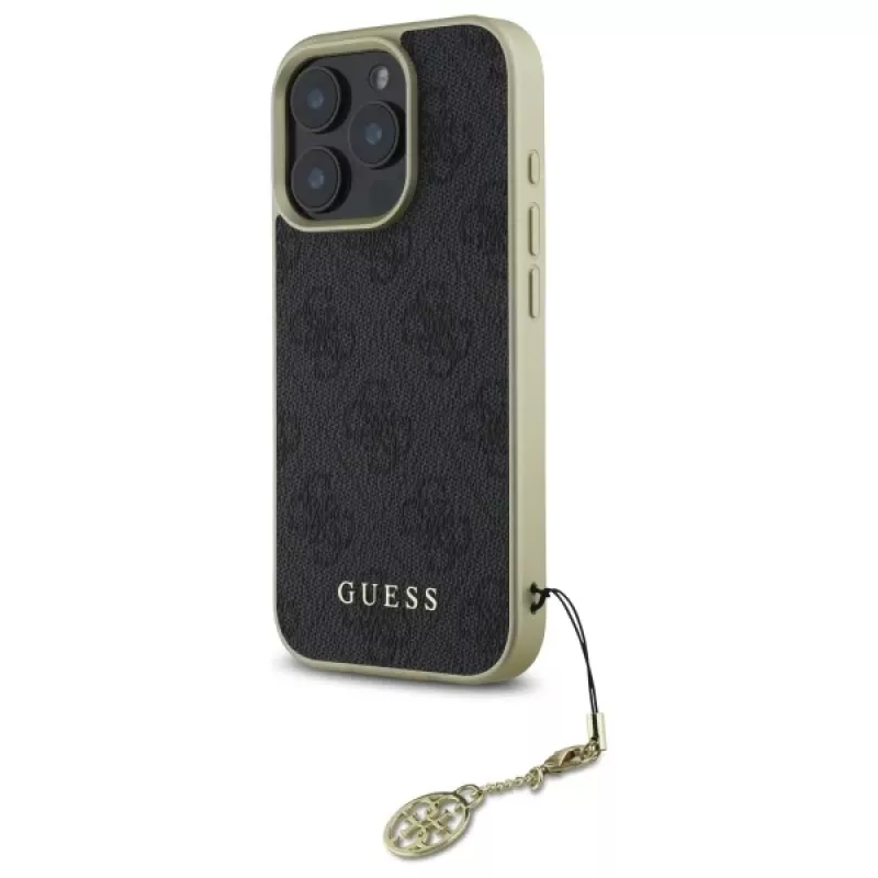 Guess GUHCP16XGF4GGR iPhone 16 Pro Max 6.9 Preto capa rígida 4G Charms Collection