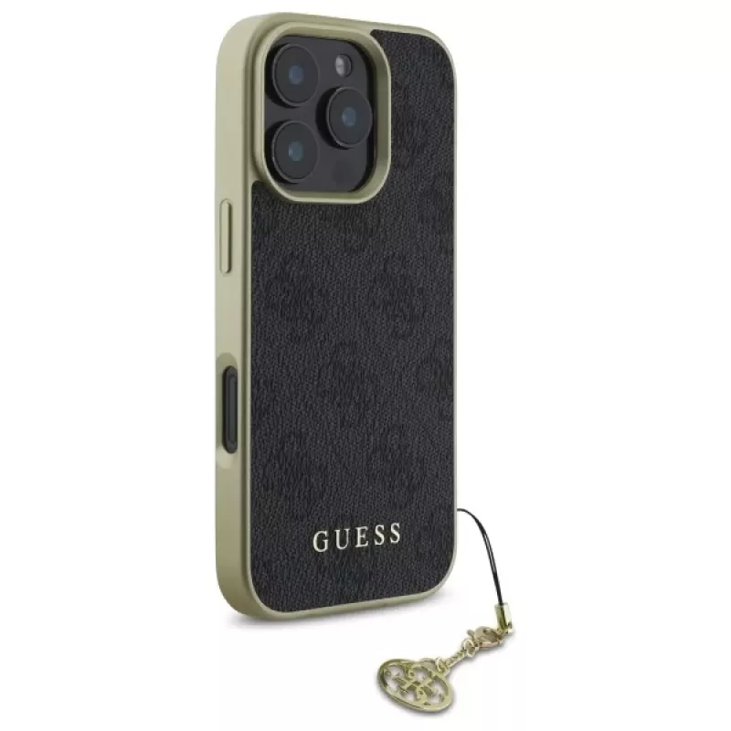 Guess GUHCP16XGF4GGR iPhone 16 Pro Max 6.9 Preto capa rígida 4G Charms Collection