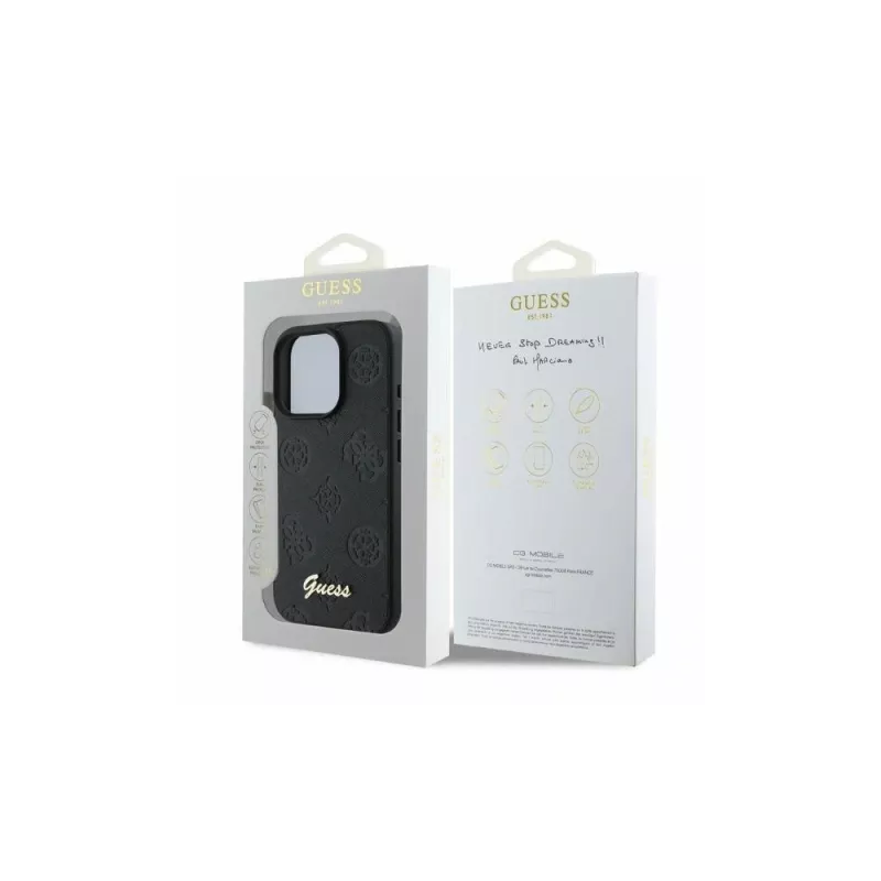 Guess 4G Classic capa para Apple iPhone 16 Pro, preta