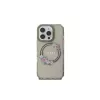 Guess GUHMP16LHFWFCK iPhone 16 Pro capa rígida IML Flowers Wreath MagSafe Preto