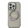Guess GUHMP16XHFWFCK iPhone 16 Pro Max 6.9 Preto capa rígida IML Flowers Wreath MagSafe