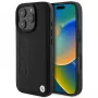 BMW Hot Stamp capa rígida em pele para iPhone 16 Pro 6,3
