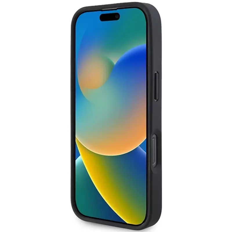 BMW Hot Stamp capa rígida em pele para iPhone 16 Pro 6,3 inch Preto