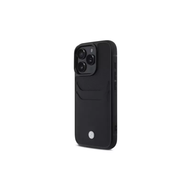 BMW Signature capa rígida em pele com compartimento para cartões para Apple iPhone 16 Pro Max 6,9