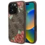 Guess GUHMP16LP4ROPEMCW Capa rígida para iPhone 16 Pro 4G Flowers Print MagSafe castanha