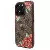Guess GUHMP16LP4ROPEMCW Capa rígida para iPhone 16 Pro 4G Flowers Print MagSafe castanha