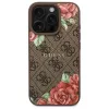 Guess GUHMP16LP4ROPEMCW Capa rígida para iPhone 16 Pro 4G Flowers Print MagSafe castanha