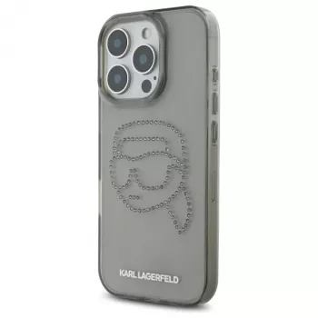 Karl Lagerfeld IML Rhinestones Karl Head Capa para iPhone 16 Pro Max (preto)