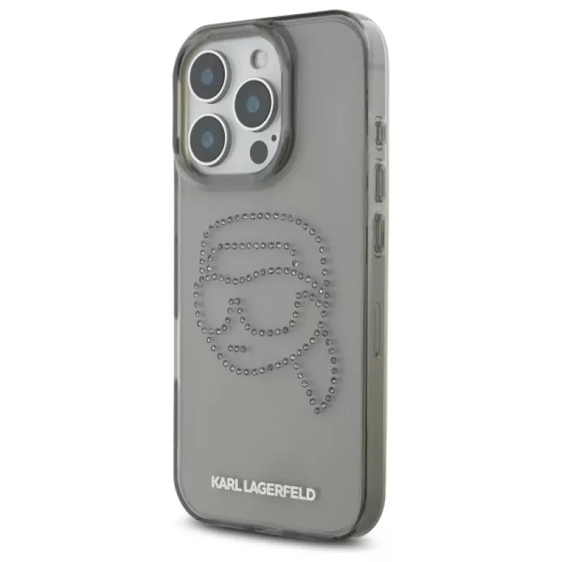 Karl Lagerfeld IML Rhinestones Karl Head Capa para iPhone 16 Pro Max (preto)