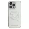 Karl Lagerfeld IML Rhinestones Karl Head Capa traseira para iPhone 16 Pro Max (transparente)