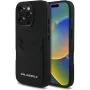 KARL LAGERFELD HC Grained PU Card Slot Metal Elongated Capa para iPhone 16 Pro preto