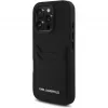 KARL LAGERFELD HC Grained PU Card Slot Metal Elongated Capa para iPhone 16 Pro preto