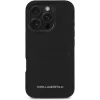 KARL LAGERFELD HC Grained PU Card Slot Metal Elongated Capa para iPhone 16 Pro preto