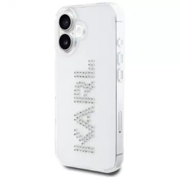 KARL LAGERFELD IML Rhinestones Logo Capa traseira para Apple iPhone 16 - transparente