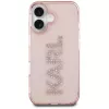 Karl Lagerfeld IML Rhinestones Logo Capa traseira para iPhone 16, rosa