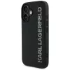 KARL LAGERFELD HC 3D Rubber Elongated Glitter Capa para iPhone 16, preto
