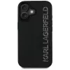 KARL LAGERFELD HC 3D Rubber Elongated Glitter Capa para iPhone 16, preto