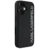KARL LAGERFELD HC 3D Rubber Elongated Glitter Capa para iPhone 16, preto