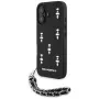 Karl Lagerfeld Saffiano Crystals with Chain Capa para iPhone 16 Preto