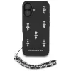 Karl Lagerfeld Saffiano Crystals with Chain Capa para iPhone 16 Preto