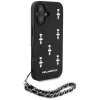 Karl Lagerfeld Saffiano Crystals with Chain Capa para iPhone 16 Preto