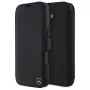 Mercedes-Benz MEBKP16S23RBGVK Capa tipo livro para iPhone 16 6,1, preto, pele sintética e imitação de madeira