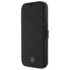 Mercedes-Benz MEBKP16X23RWRSK Capa tipo livro Leder Waves para iPhone 16 Pro Max 6,9 polegadas preto