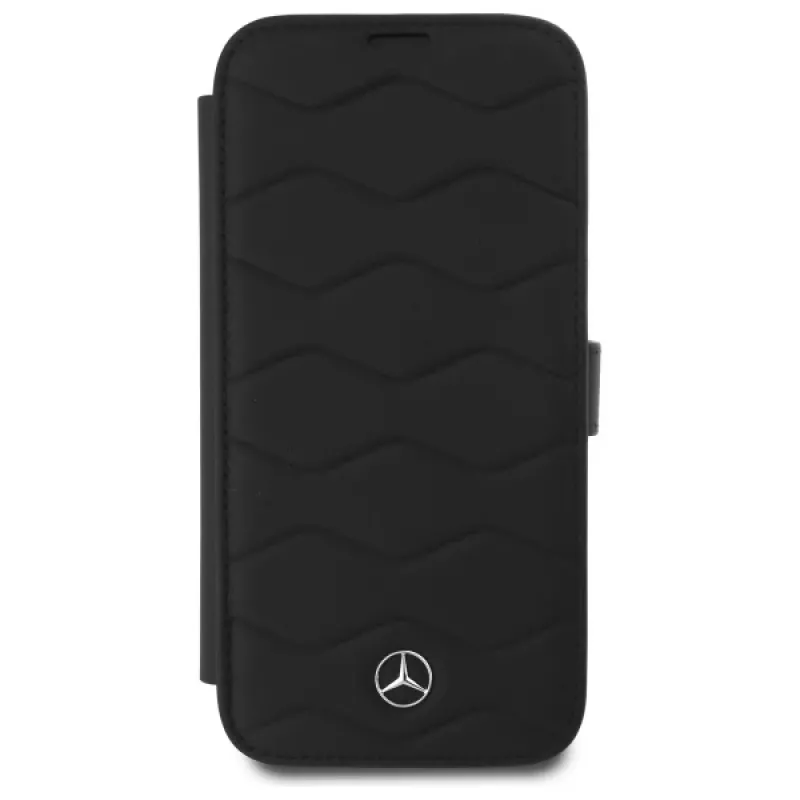 Mercedes-Benz MEBKP16X23RWRSK Capa tipo livro Leder Waves para iPhone 16 Pro Max 6,9 polegadas preto