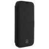 Mercedes-Benz MEBKP16X23RWRSK Capa tipo livro Leder Waves para iPhone 16 Pro Max 6,9 polegadas preto