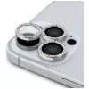 Guess BP Rhinestone Conjunto protetor de ecrã e lente da câmara 2 em 1 para Apple iPhone 16 Pro Max - prateado