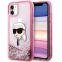 Karl Lagerfeld KLHCN61LNKHCP Capa Rígida para iPhone 11/XR, Rosa, Glitter Karl Head