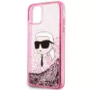 Karl Lagerfeld KLHCN61LNKHCP Capa Rígida para iPhone 11/XR, Rosa, Glitter Karl Head