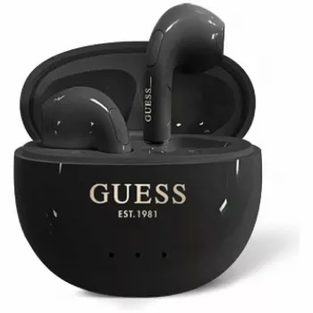 Guess Glossy Effect EggShape Printed Classic Logo Auscultadores TWS Preto