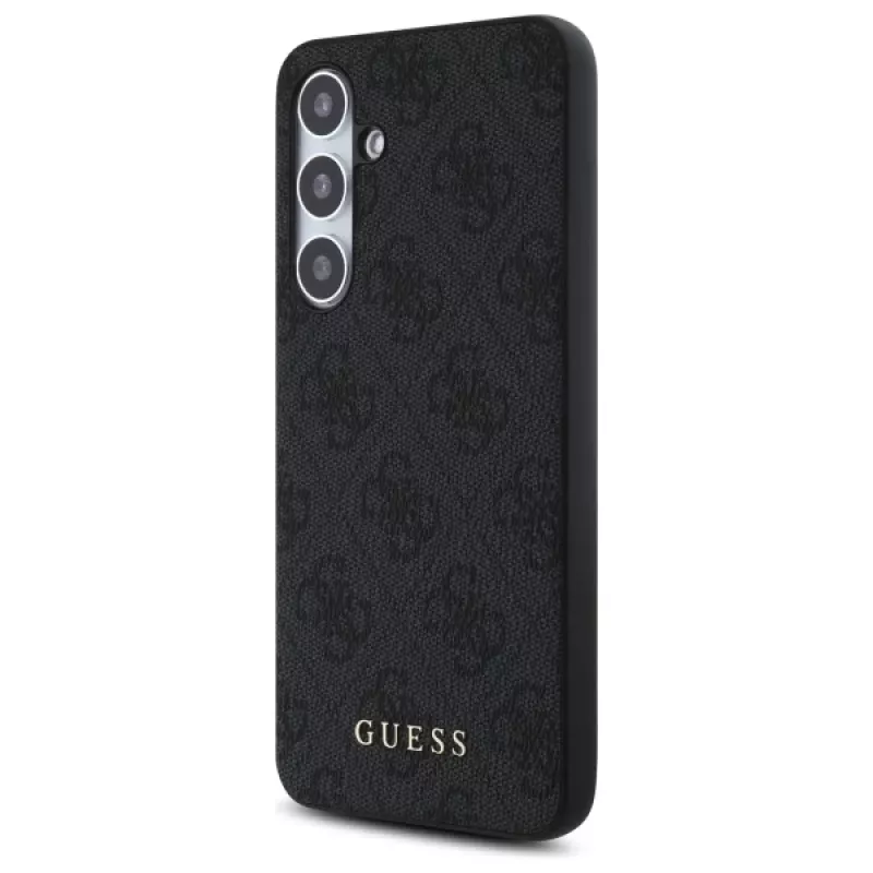 Guess 4G Metal Gold Logo Capa Traseira para Samsung Galaxy S24 FE - Cinzento