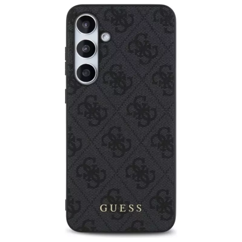 Guess 4G Metal Gold Logo Capa Traseira para Samsung Galaxy S24 FE - Cinzento