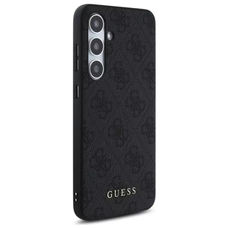Guess 4G Metal Gold Logo Capa Traseira para Samsung Galaxy S24 FE - Cinzento