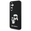 Karl Lagerfeld KLHCS24FE3DRKCNK S24 FE S721 preto/preto capa rígida 3D Rubber Karl&Choupette