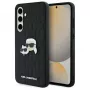 Karl Lagerfeld KLHCS24FEPGKLKCPK Samsung Galaxy S24 FE Capa Rígida Preto Monogram Karl & Choupette Head Pin