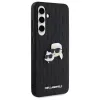Karl Lagerfeld KLHCS24FEPGKLKCPK Samsung Galaxy S24 FE Capa Rígida Preto Monogram Karl & Choupette Head Pin