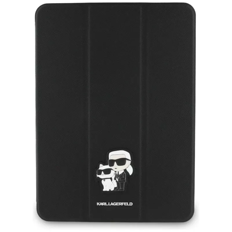 Karl Lagerfeld KLFC11PM24SAKCK iPad Pro 11 M4 2024 / M5 2025 Capa Tipo Livro Preto Saffiano Magnética Karl & Choupette
