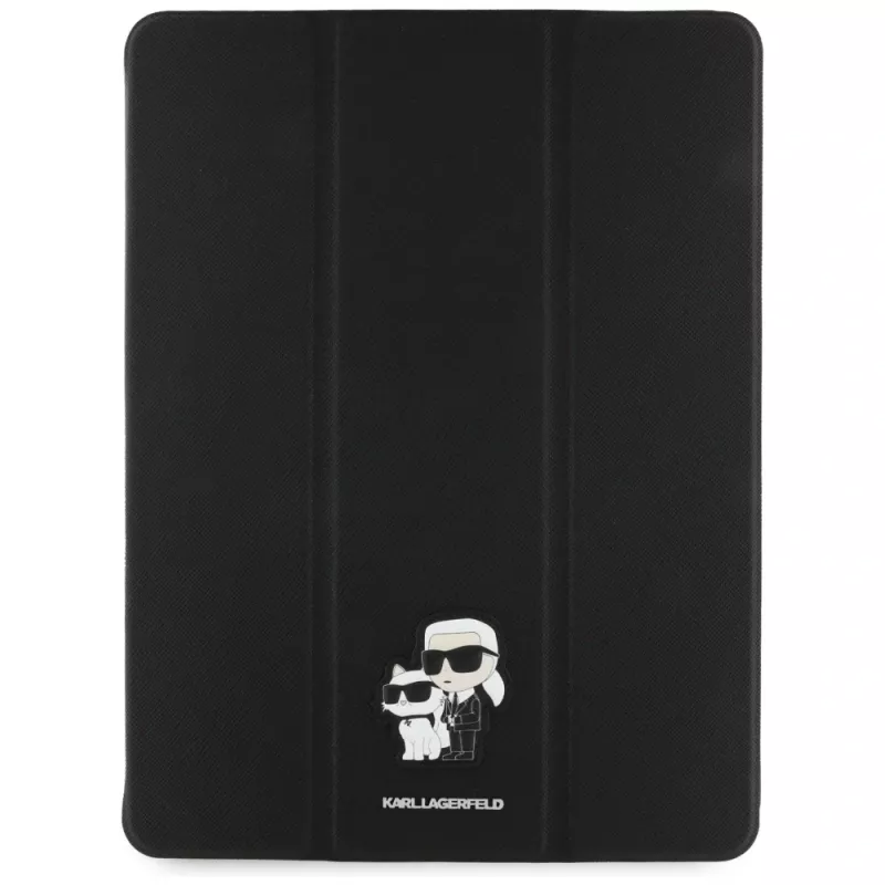 Karl Lagerfeld KLFC13RM24SAKCK iPad Air 13 M2 2024 / M3 2025 / M4 2026 Capa Tipo Livro Preto Saffiano Magnética Karl & Choupette