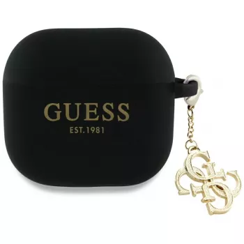 Guess Silicone 4G Charm Capa para AirPods 4 - Preto