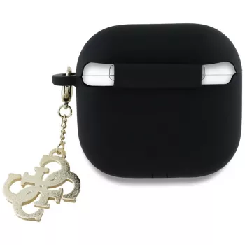 Guess Silicone 4G Charm Capa para AirPods 4 - Preto