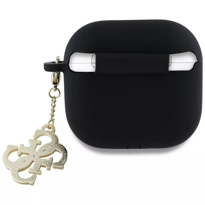 Guess Silicone 4G Charm Capa para AirPods 4 - Preto