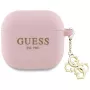 Guess GUA4LECG4P AirPods 4 Capa Rosa Silicone 4G Charm