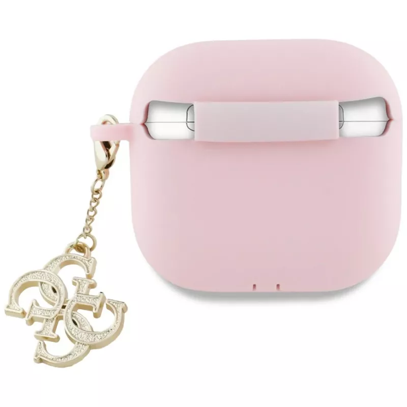 Guess GUA4LECG4P AirPods 4 Capa Rosa Silicone 4G Charm