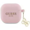 Guess GUA4LECG4P AirPods 4 Capa Rosa Silicone 4G Charm