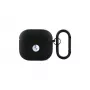 BMW BMA4SSLBK AirPods 4 Capa Preto Pele Genuína Logótipo Prateado