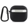 Capa Mercedes-Benz MEA4CSLBK para AirPods 4 preta em pele com logótipo metálico